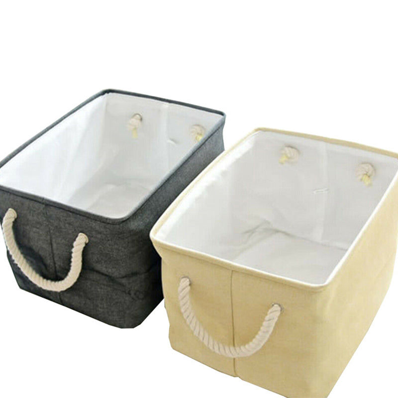 Canvas storage basket with rope stripe