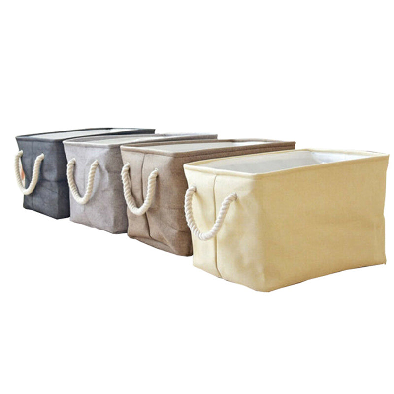 Canvas storage basket with rope stripe