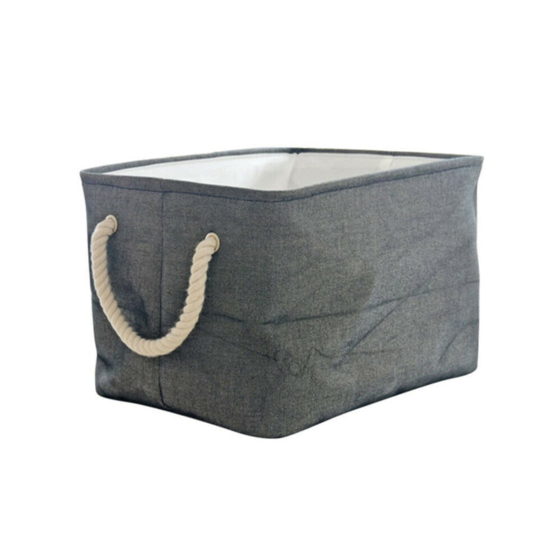 Canvas storage basket with rope stripe