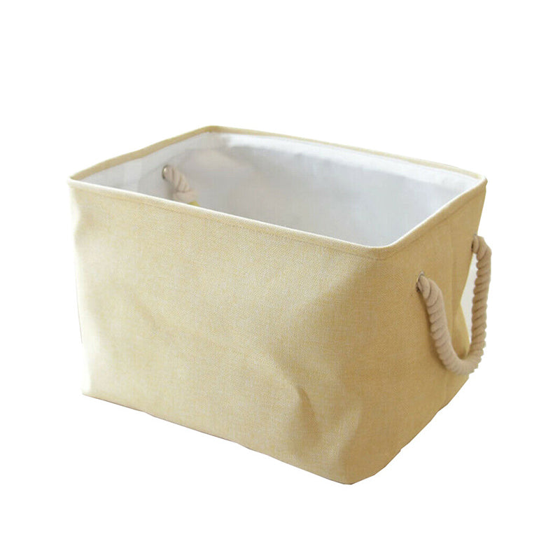 Canvas storage basket with rope stripe