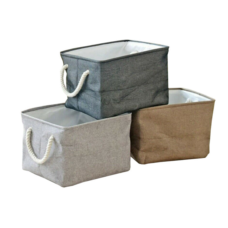 Canvas storage basket with rope stripe