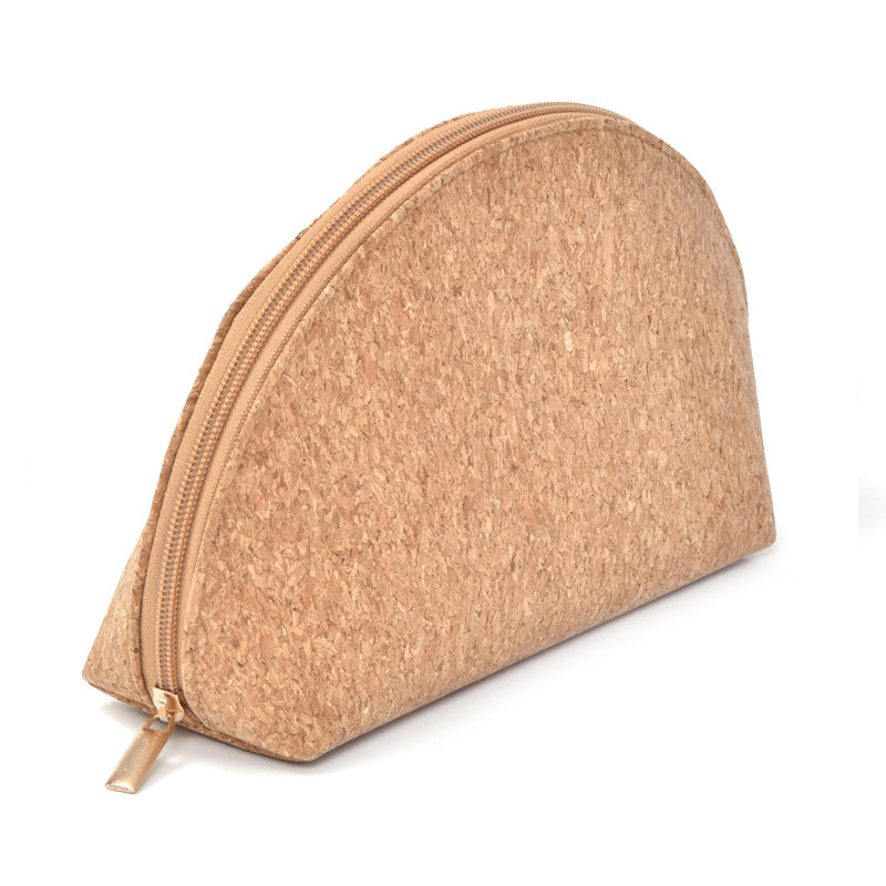 Shell shape cork materials zipper bags