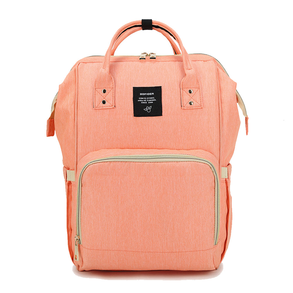 Orange color outdoor travel diaper backpack