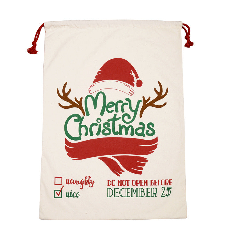 Cotton christmas drawstring bags