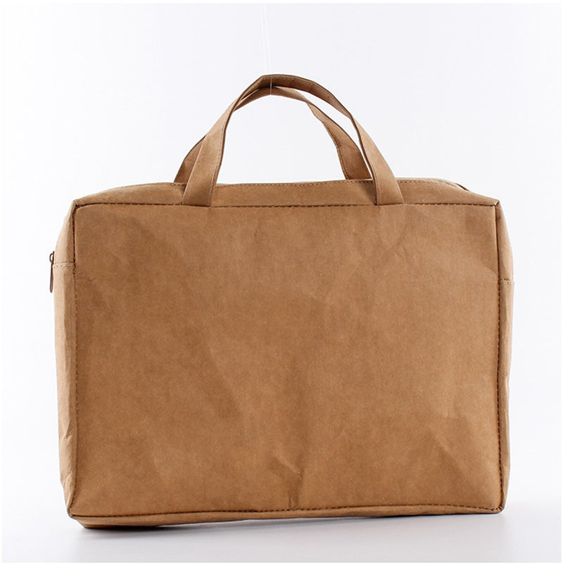 Washable kraft paper laptop bag