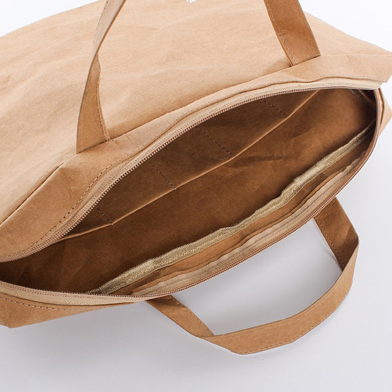 Washable kraft paper laptop bag