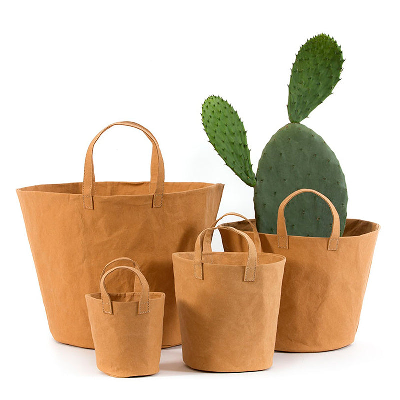 Washable kraft paper storage basket