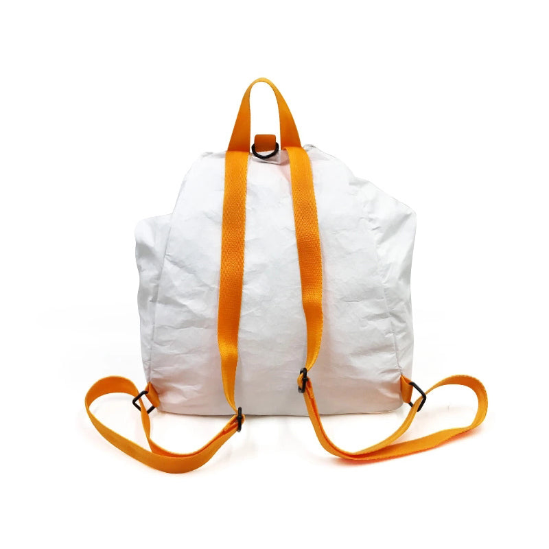 Whie color foldable tyvek paper backpack