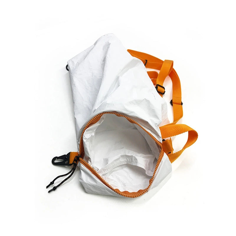 Whie color foldable tyvek paper backpack