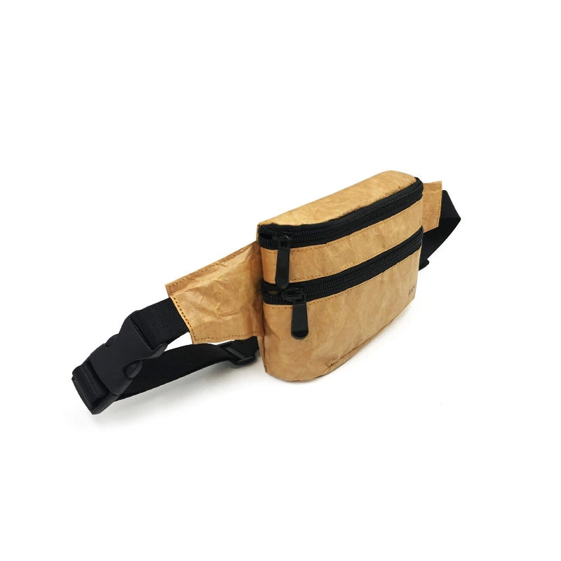 Brown color square design tyvek paper waist bag